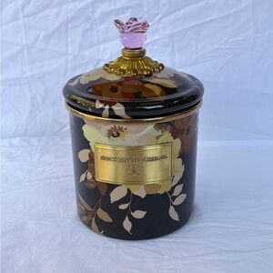 Mackenzie-Childs Wild Rose Brown Small Canister